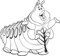 A coloring page of a bugs life